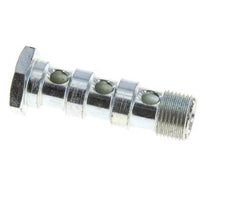 Perno banjo de acero cincado de 3 vías con rosca macho G3/8'' L57mm
