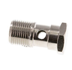Perno Banjo de Latón Niquelado de 1 vía Rosca Macho G3/8'' L32mm [2 piezas]