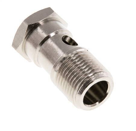 Perno Banjo de Latón Niquelado de 1 vía Rosca Macho G3/8'' L32mm [2 piezas]