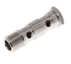 Perno Banjo de Latón Niquelado de 2 vías Rosca Macho G3/8'' L53,5mm