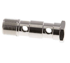 Perno Banjo de Latón Niquelado de 2 vías Rosca Macho G3/8'' L53,5mm