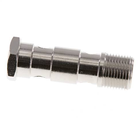 Perno Banjo de Latón Niquelado de 2 vías Rosca Macho G3/8'' L53,5mm