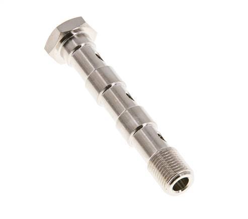 Perno Banjo de Latón Niquelado de 3 vías Rosca Macho G1/8'' L57mm [2 piezas]