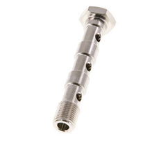 Perno Banjo de Latón Niquelado de 3 vías Rosca Macho G1/8'' L57mm [2 piezas]