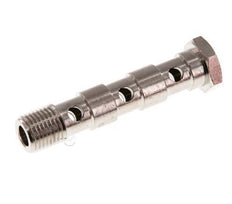 Perno Banjo de Latón Niquelado de 3 vías Rosca Macho G1/4'' L67mm [2 piezas]