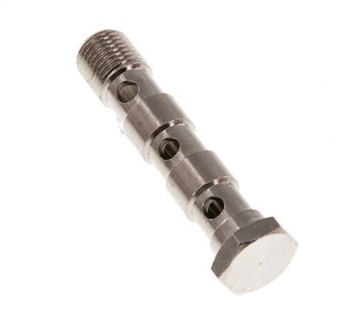 Perno Banjo de Latón Niquelado de 3 vías Rosca Macho G1/4'' L67mm [2 piezas]