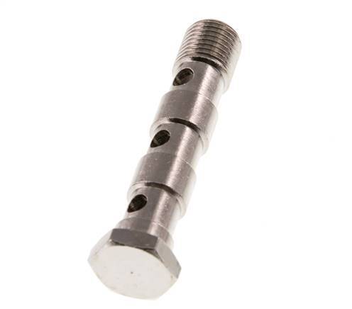 Perno Banjo de Latón Niquelado de 3 vías Rosca Macho G1/4'' L67mm [2 piezas]