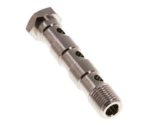 Perno Banjo de Latón Niquelado de 3 vías Rosca Macho G1/4'' L67mm [2 piezas]