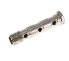 Perno Banjo de Latón Niquelado de 3 vías Rosca Macho G3/8'' L79mm