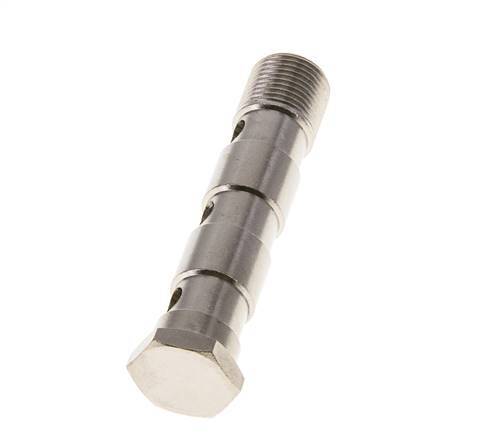 Perno Banjo de Latón Niquelado de 3 vías Rosca Macho G3/8'' L79mm