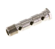 Perno Banjo de Latón Niquelado de 3 vías Rosca Macho G1/2'' L89mm