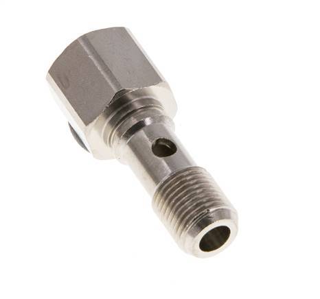 Perno Banjo de Latón Niquelado de 1 vía Rosca Macho & Hembra G1/8'' L24mm [2 piezas]