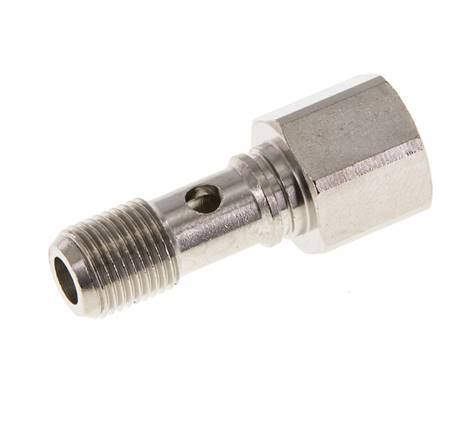 Perno Banjo de Latón Niquelado de 1 vía Rosca Macho & Hembra G1/8'' L24mm [2 piezas]