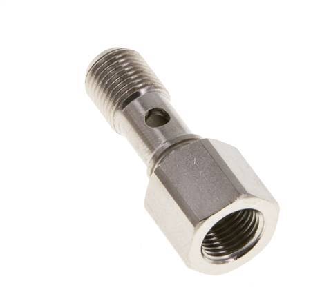 Perno Banjo de Latón Niquelado de 1 vía Rosca Macho & Hembra G1/8'' L24mm [2 piezas]