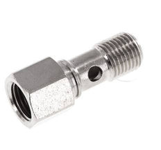 Perno banjo de Latón Niquelado de 1 vía Rosca Macho & Hembra G1/4'' L28mm [2 piezas]