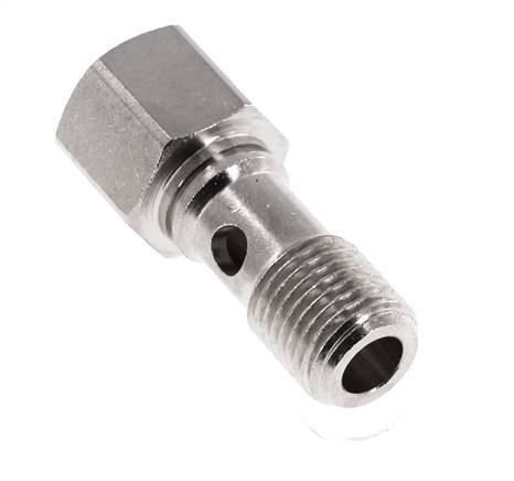Perno banjo de Latón Niquelado de 1 vía Rosca Macho & Hembra G1/4'' L28mm [2 piezas]