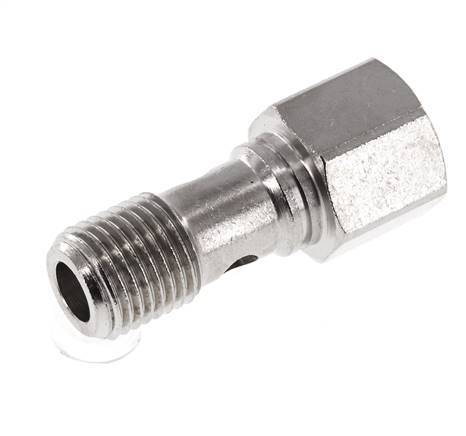 Perno banjo de Latón Niquelado de 1 vía Rosca Macho & Hembra G1/4'' L28mm [2 piezas]