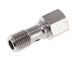 Perno banjo de Latón Niquelado de 1 vía Rosca Macho & Hembra G1/4'' L28mm [2 piezas]