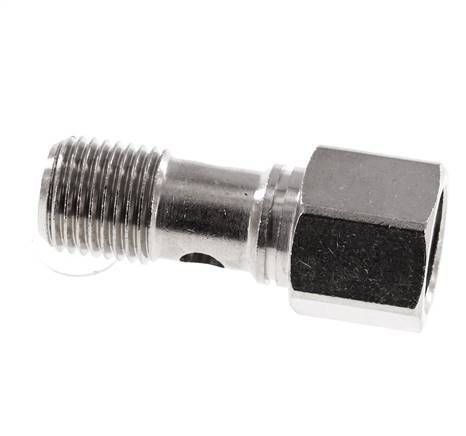 Perno banjo de Latón Niquelado de 1 vía Rosca Macho & Hembra G1/4'' L28mm [2 piezas]