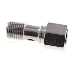 Perno banjo de Latón Niquelado de 1 vía Rosca Macho & Hembra G1/4'' L28mm [2 piezas]