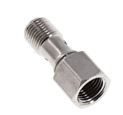 Perno banjo de Latón Niquelado de 1 vía Rosca Macho & Hembra G1/4'' L28mm [2 piezas]