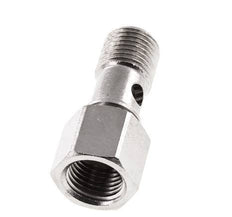 Perno banjo de Latón Niquelado de 1 vía Rosca Macho & Hembra G1/4'' L28mm [2 piezas]