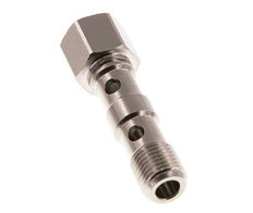 Perno Banjo de Latón Niquelado de 2 vías Rosca Macho & Hembra G1/4'' L46,7mm [2 piezas]