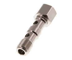 Perno Banjo de Latón Niquelado de 2 vías Rosca Macho & Hembra G1/4'' L46,7mm [2 piezas]
