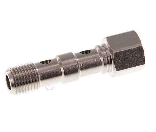 Perno Banjo de Latón Niquelado de 2 vías Rosca Macho & Hembra G1/4'' L46,7mm [2 piezas]