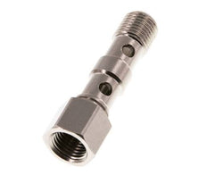 Perno Banjo de Latón Niquelado de 2 vías Rosca Macho & Hembra G1/4'' L46,7mm [2 piezas]