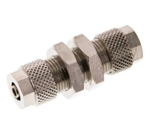Conector Recto Latón Niquelado 8x6 & 6x4 Pasamuros [2 piezas]