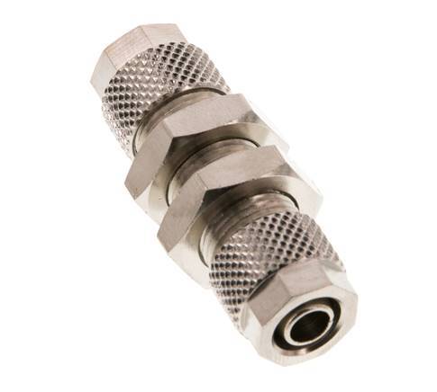 Conector Recto Latón Niquelado 8x6 Pasamuros [2 piezas]