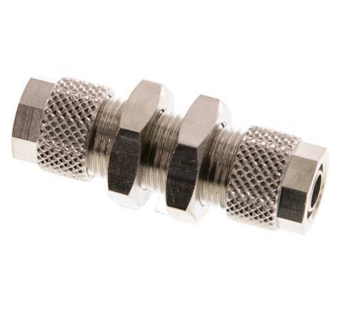 Conector Recto Latón Niquelado 8x6 Pasamuros [2 piezas]