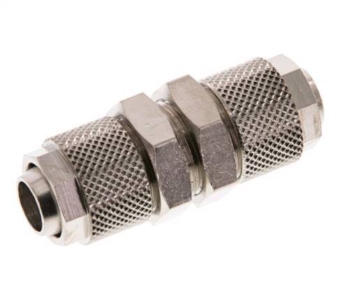 Conector Recto Latón Niquelado 12x10 Pasamuros de Rosca