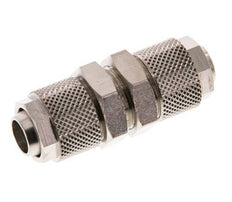 Conector Recto Latón Niquelado 12x10 Pasamuros de Rosca