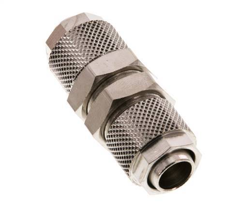 Conector Recto Latón Niquelado 12x10 Pasamuros de Rosca