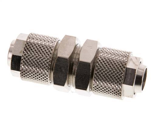 Conector Recto Latón Niquelado 12x10 Pasamuros de Rosca