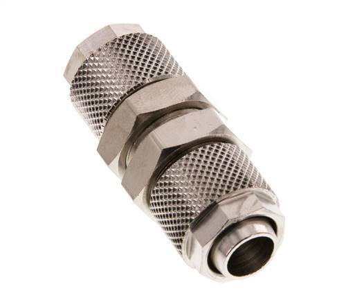 Conector Recto Latón Niquelado 12x10 Pasamuros de Rosca