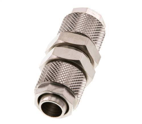 Conector Recto Latón Niquelado 12x10 Pasamuros de Rosca