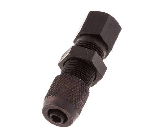 Racor recto de aluminio 4,3x3 y M5 con rosca hembra Pasamuros