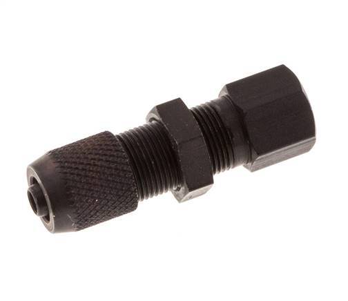 Racor recto de aluminio 4,3x3 y M5 con rosca hembra Pasamuros