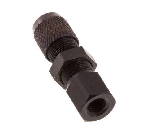 Racor recto de aluminio 4,3x3 y M5 con rosca hembra Pasamuros