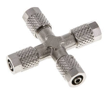 Conector Latón Niquelado en Cruz 5x3 de Rosca