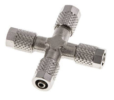 Conector Latón Niquelado en Cruz 5x3 de Rosca