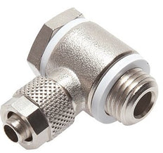 Conector Banjo de Latón Niquelado 6x4 & G3/8'' Rosca Macho con Junta Tórica Giratoria [2 piezas]