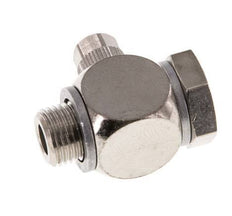 5x3 & G1/8'' Nickel plated Brass Banjo Push-on Fitting with Male Threads with O-ring Rotatable [10 Pieces]