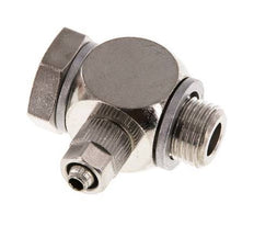 5x3 & G1/8'' Nickel plated Brass Banjo Push-on Fitting with Male Threads with O-ring Rotatable [10 Pieces]