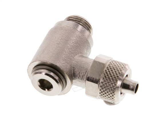Codo Latón Niquelado 6x4 & G1/8'' Rosca Macho Hexagonal Interior Giratoria