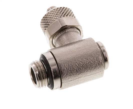 Codo Latón Niquelado 6x4 & G1/8'' Rosca Macho Hexagonal Interior Giratoria