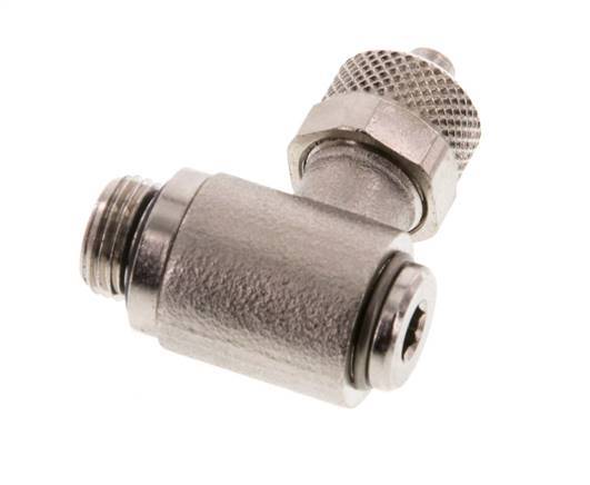 Codo Latón Niquelado 6x4 & G1/8'' Rosca Macho Hexagonal Interior Giratoria